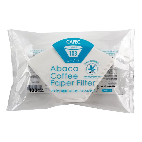 Cafec Trapezoid 103 Abaca filter paper (white)  5 - 7 cups. 100 units