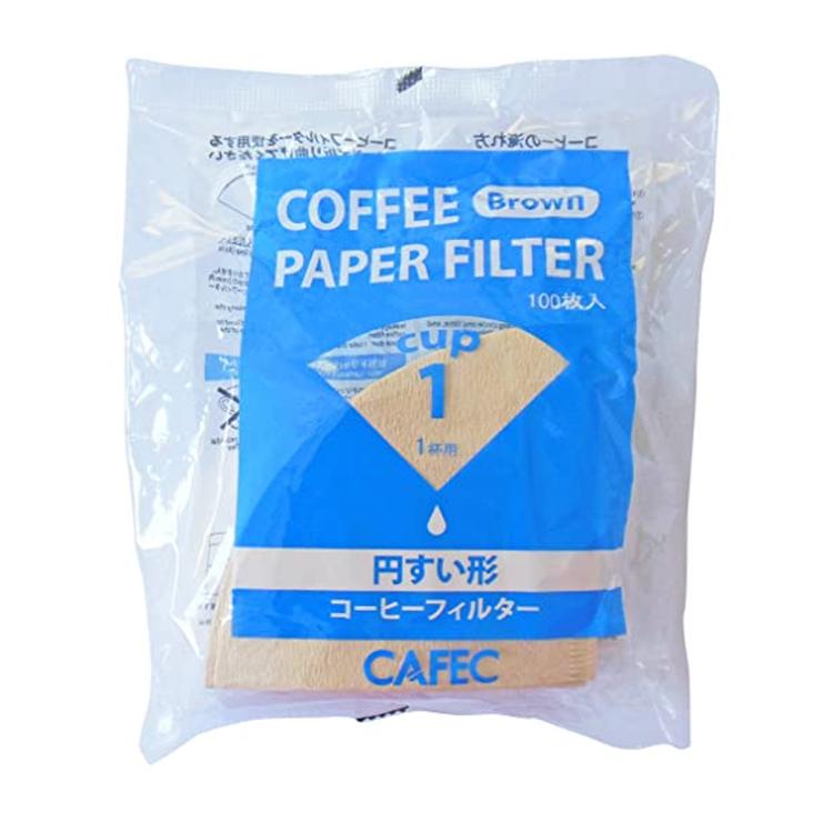 Cafec Traditional V60 filter paper cup1 (brown). 100 units in a bag.