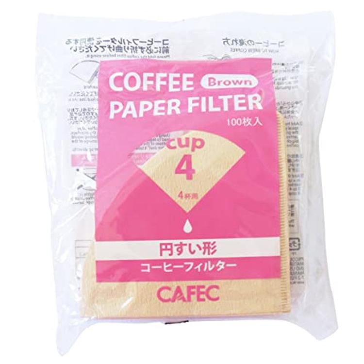 Cafec Traditional V60 filter paper cup4 (brown). 100 units in a bag.