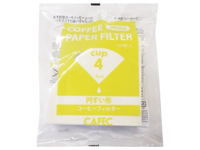 Cafec Traditional V60 filter paper cup4 (white). 100 units in a bag.