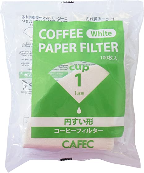 Cafec Traditional V60 filter paper cup1 (white). 100 units in a bag.