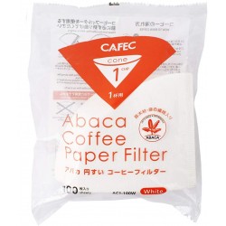 Cafec Abaca Filter Paper cup 1 (White). 100 units in a bag.