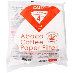 Cafec Abaca Filter Paper cup 4 (White). 100 units in a bag.